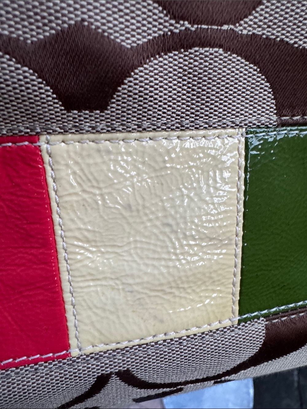 Coach Signature Canvas Tote with Multicolor Accent - Brown/Beige - Picture 11 of 14